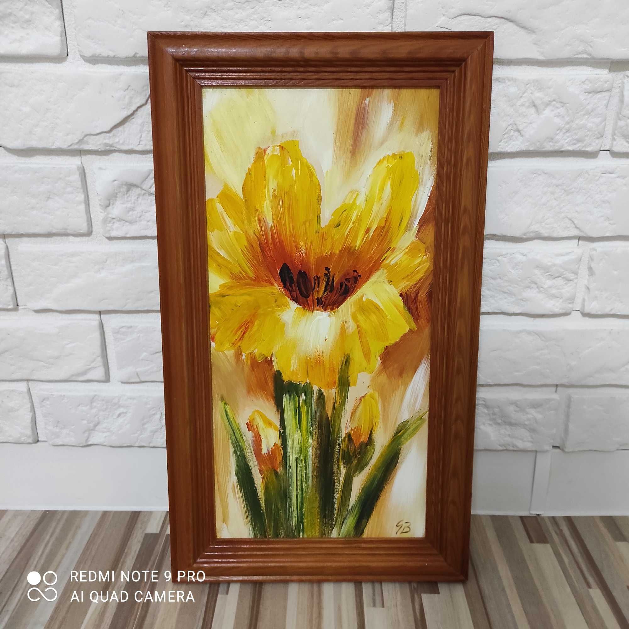 Obraz żółty kwiat 26x46 cm