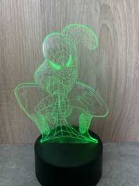 Акриловий 3D нічник-світильник Spider man, человек паук, людина павук
