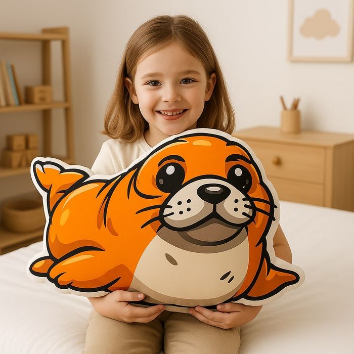 Poduszka dekoracyjna pluszowa Foka 40x35 miękka i urocza