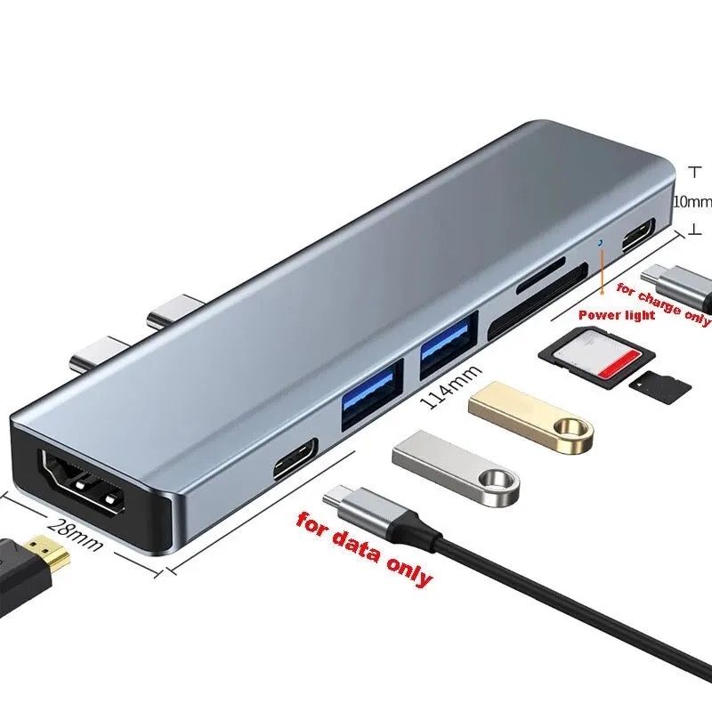 Hub USB-C Macbook M1 7w1 Adapter HDMI 4K Pro Air