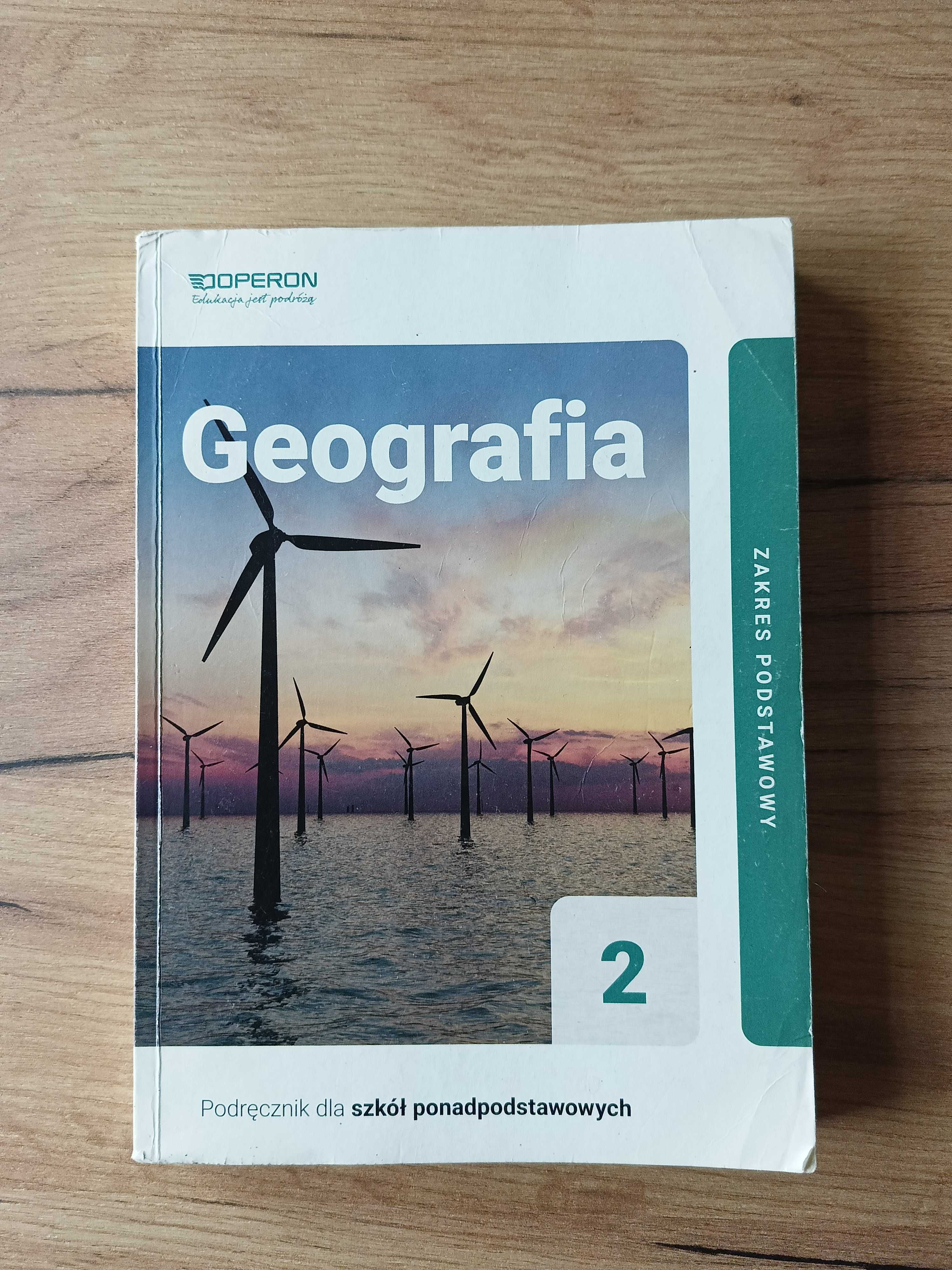 Geografia 2 -zakres podstawowy podręcznik do szkoły średniej.