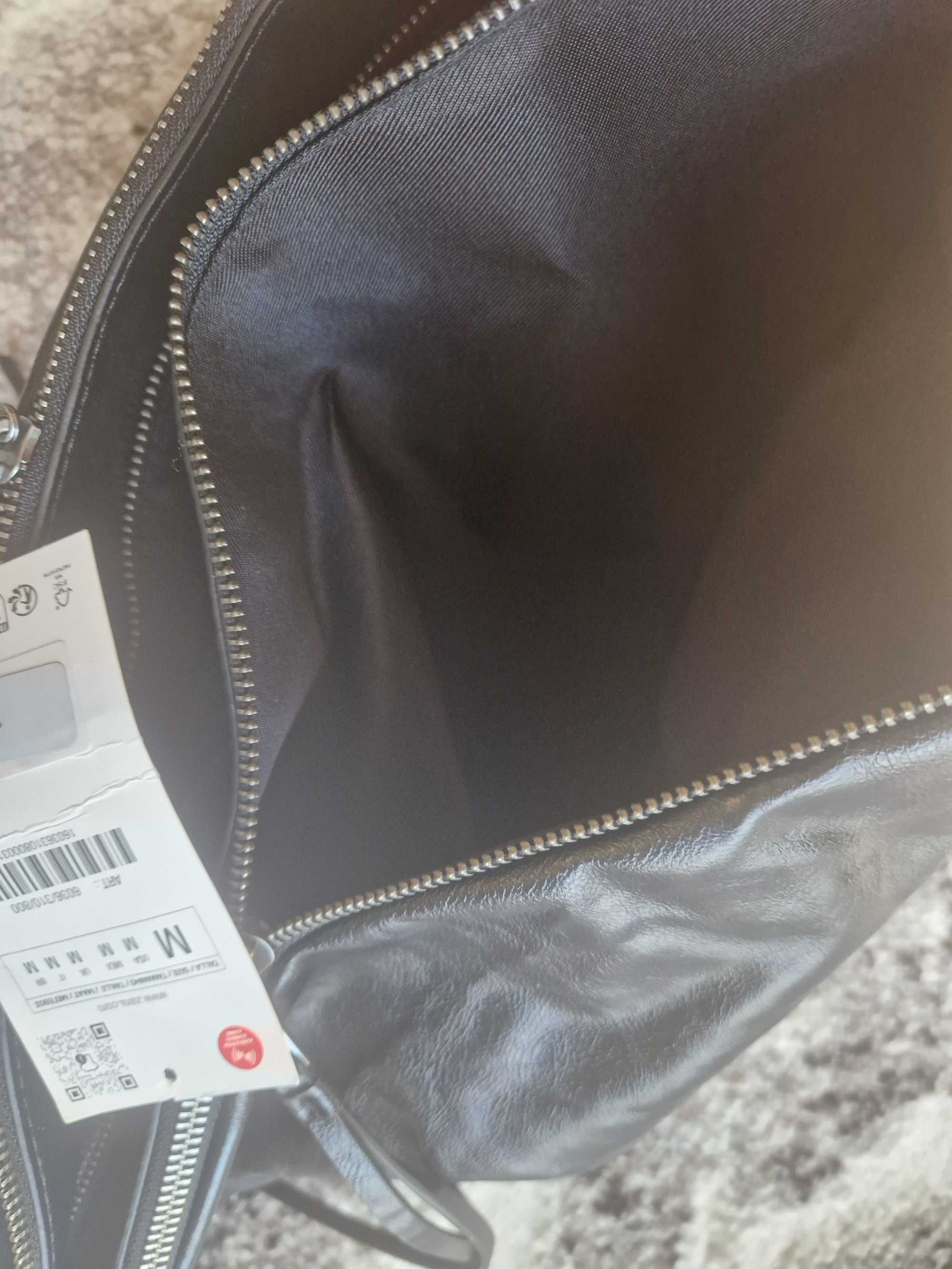 Torebka  damska  XXL shopper  czarna  skóra  ekologiczna  Zara