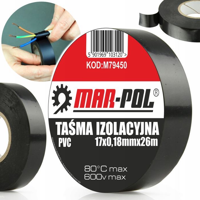 Taśma Izolacyjna Pcv Pvc 17Mmx 26M Izolacja Czarna