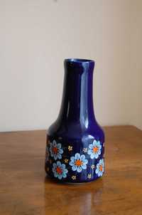 Ceramika szkliwiona, stary wazon z Tułowic, ręcznie malowany.