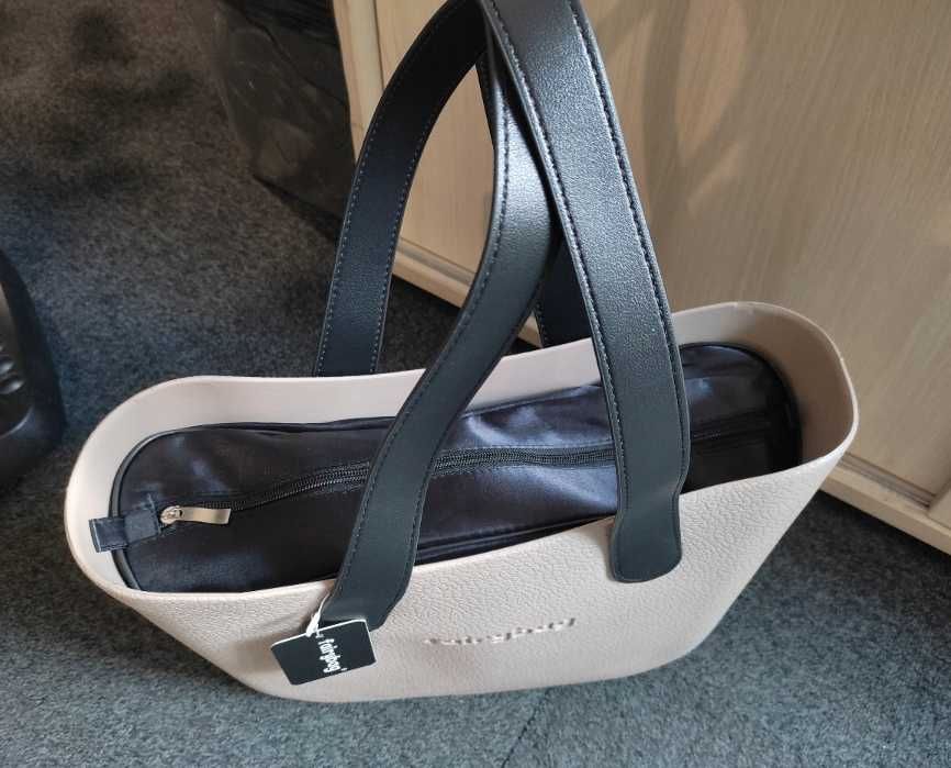 *NOWA* DAMSKA TOREBKA jelly bag gumowa z wymiennymi rączkami