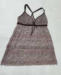 Piżama damska halka różowo brązowa na ramiączkach LA REDOUTE 38
