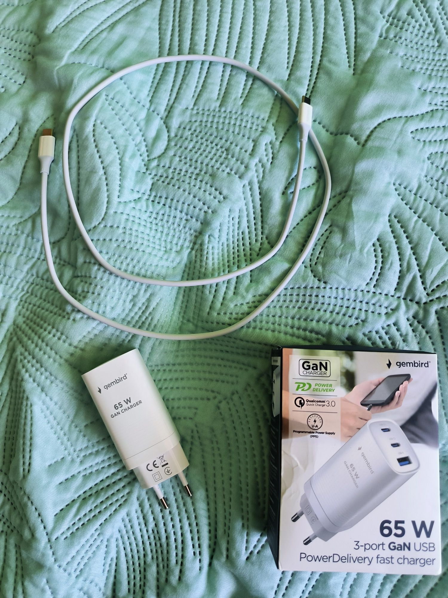 Ładowarka 65W + kabel 2x wejście typu C