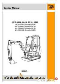 Instrukcja obsługi, napraw, katalog czesci, jcb 8014,8016, 8018,8020