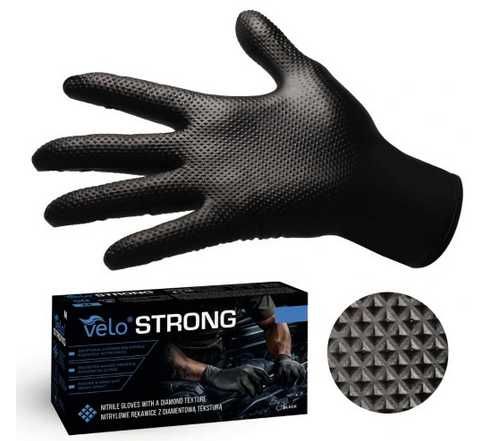 Rękawice Rękawiczki Nitrylowe B.MOCNE ROBOCZE VELO STRONG GRIP L 50szt