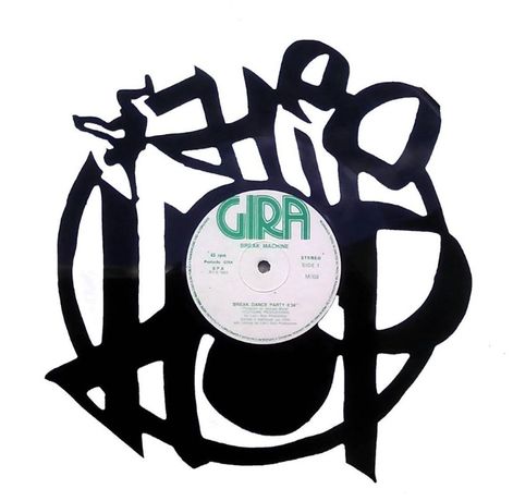 Silhueta decorativa Hip Hop feita de um disco de vinil LP