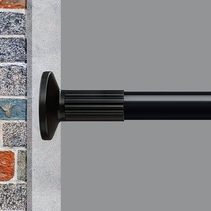 GOLDION Drążek do zasłon Wielofunkcyjny teleskopowy, 115-565 cm czarny
