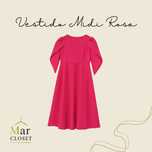 Vestido Midi Rosa NOVO