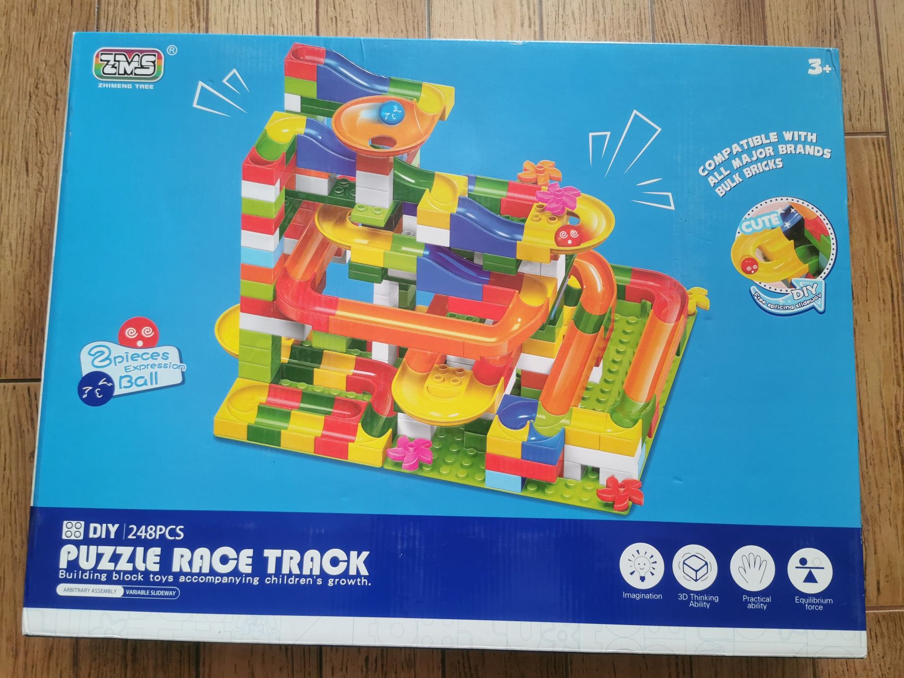 Tor kulkowy z klocków kulkodrom 248 elementów Lego Duplo