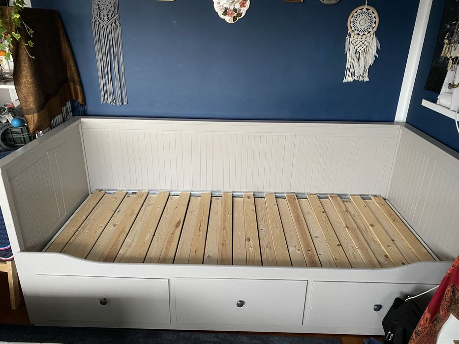 Lóżko rozkladane Ikea Hemnes szare 80-160 x 200