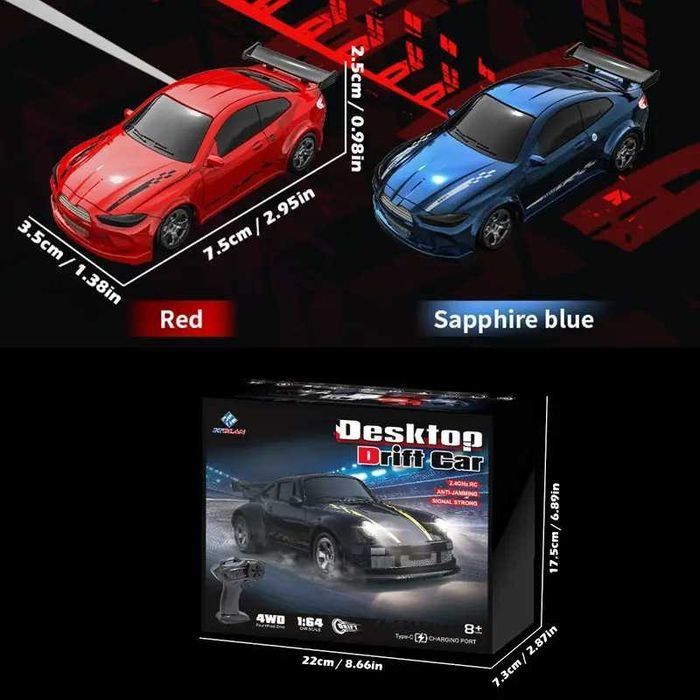 Міні дрифт-машинка,авто на радіокеруванні KF20,1:64 desktop drift car