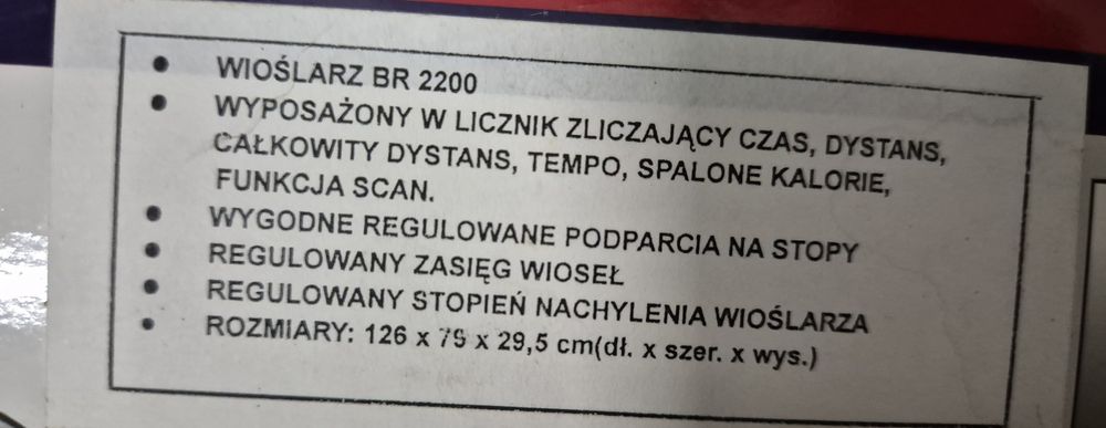 Wioślarz stan bardzo dobry