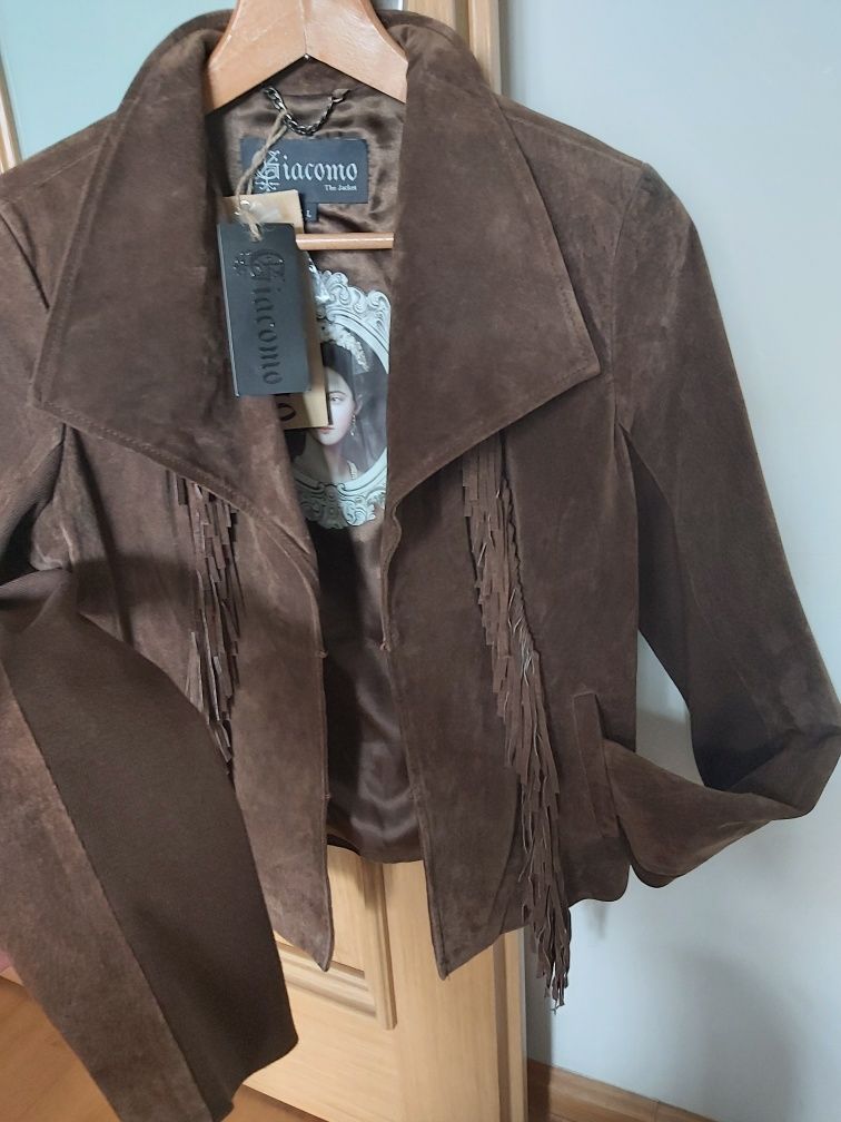 Giacomo The Jacket kurtka  skórzana  zamszowa damska r. L