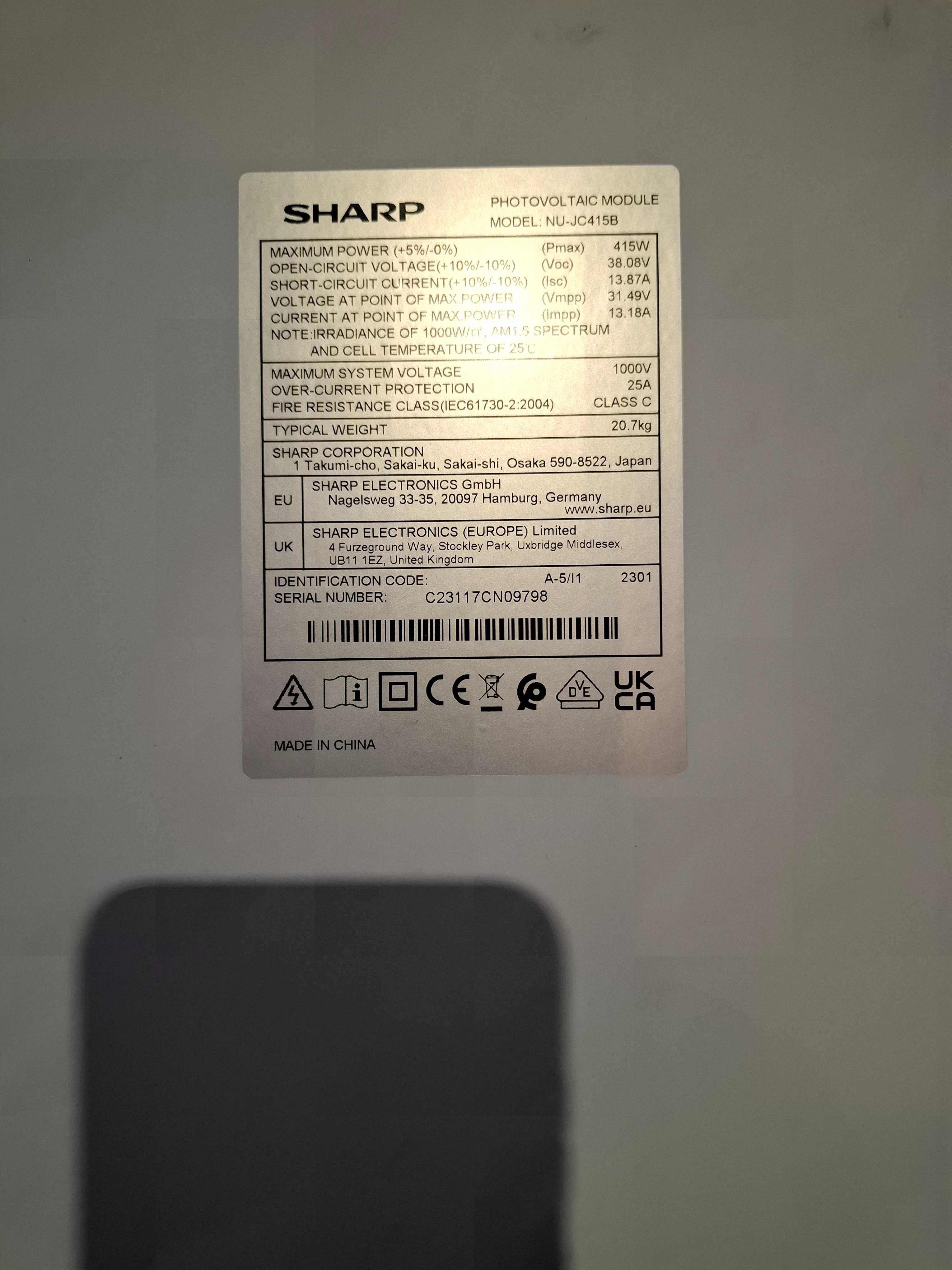 Inversor SMA 4KW + 6 Painéis Sharp 415W