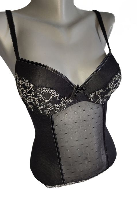 Markowy elegancki gorset Gatta r S 36 czarny elegancki top