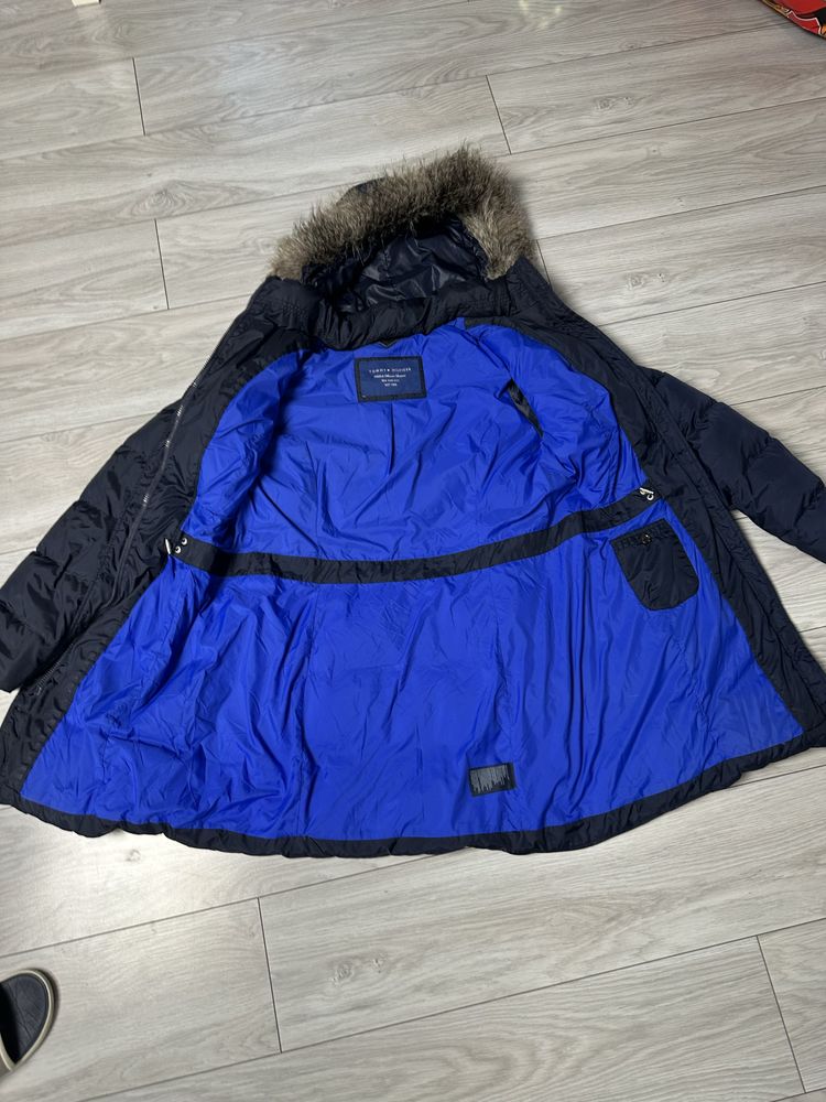Kurtka damska puchowa Tommy Hilfiger TH granatowa