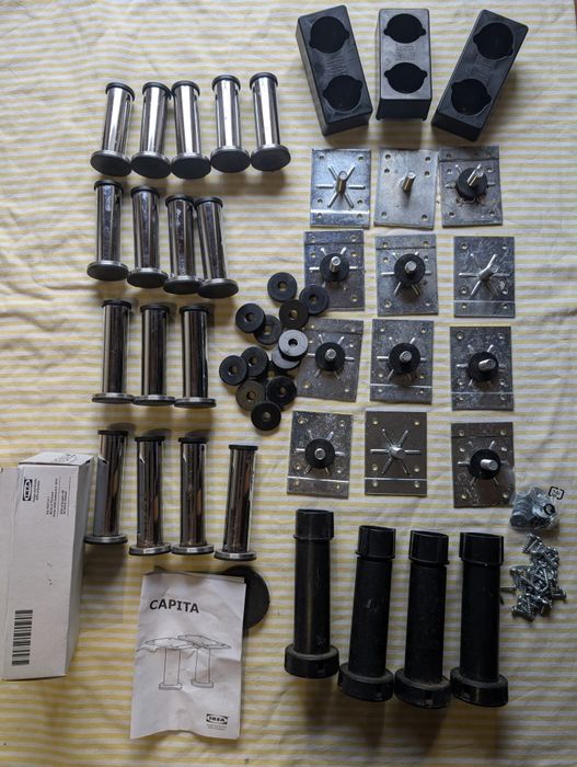 Zestaw różnych nóg do szafek Capita Ikea 16 nóg plus extra