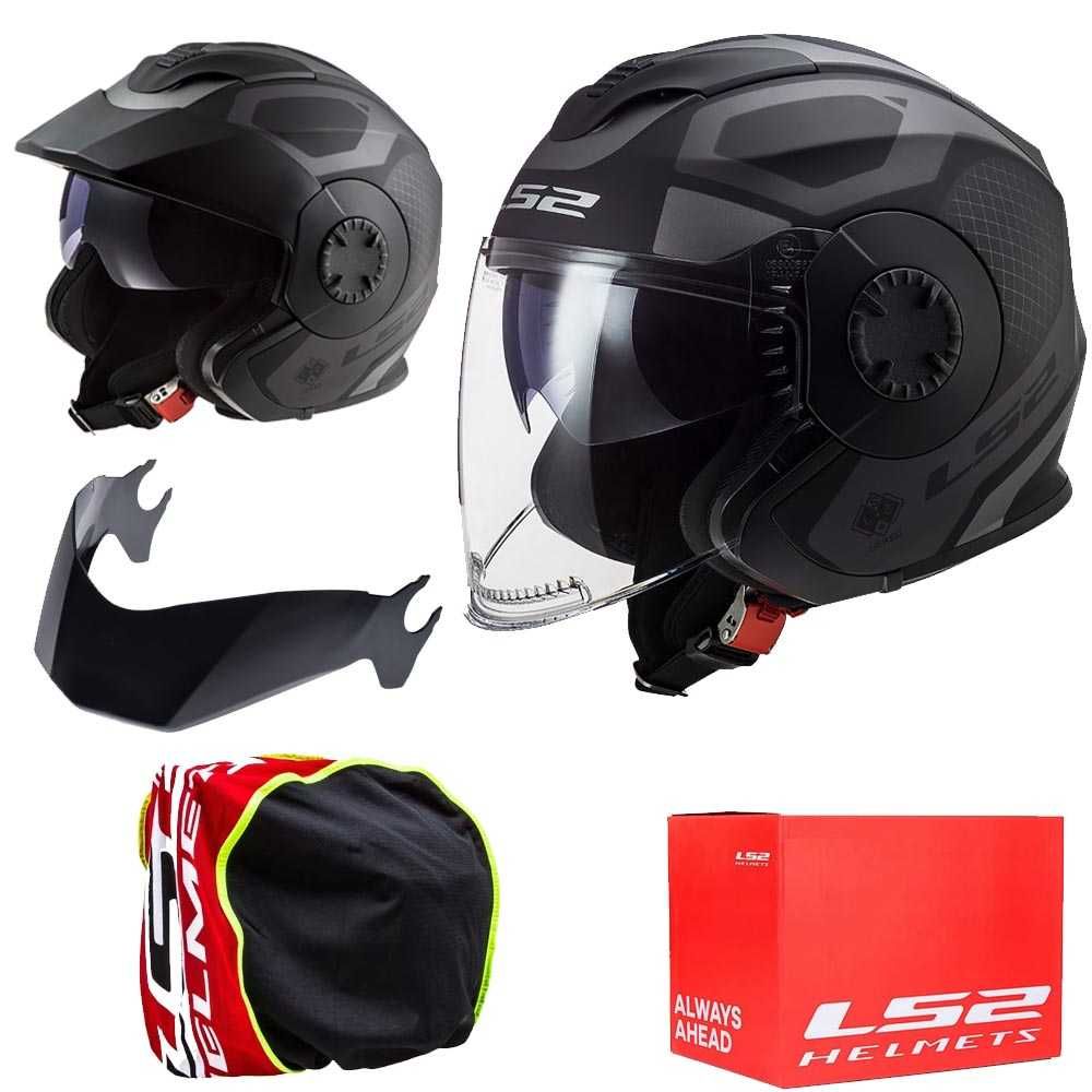 NOWY Kask LS2 OF570 VERSO Czarny MATT BLENDA S-XXL Wypinane wnętrze