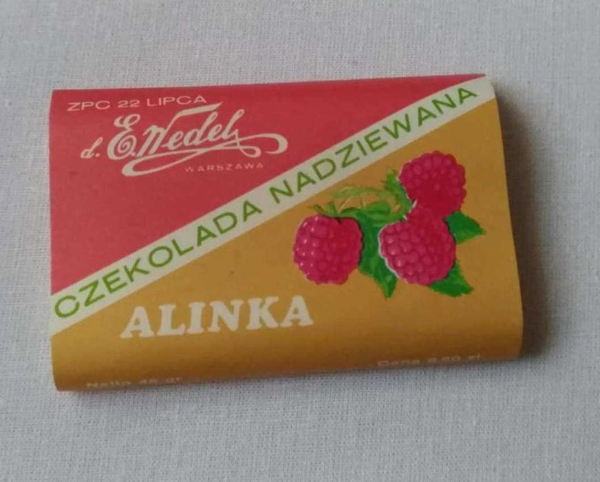 Opakowania po czekoladkach, batonikach Tomaszek i Alinka PRL