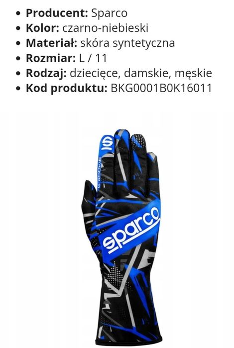 Rękawice kartingowe Sparco K-Rookie