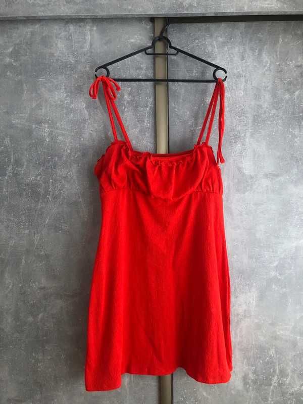 Czerwona Dżersejowa sukienka