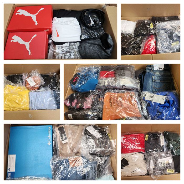 Box pełen markowych ubrań Guess, Nike, Hilfiger, Calvin Klein 90% NOWE