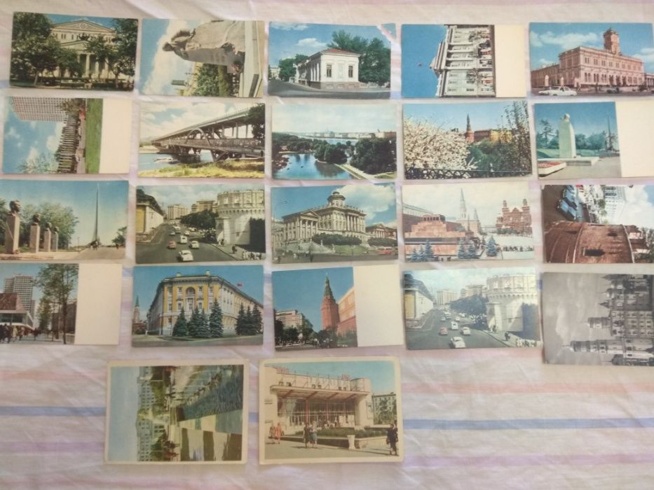 Коллекция открыток 40 шт. Куба Алжир Москва Луганск 60-е гг. ХХ века