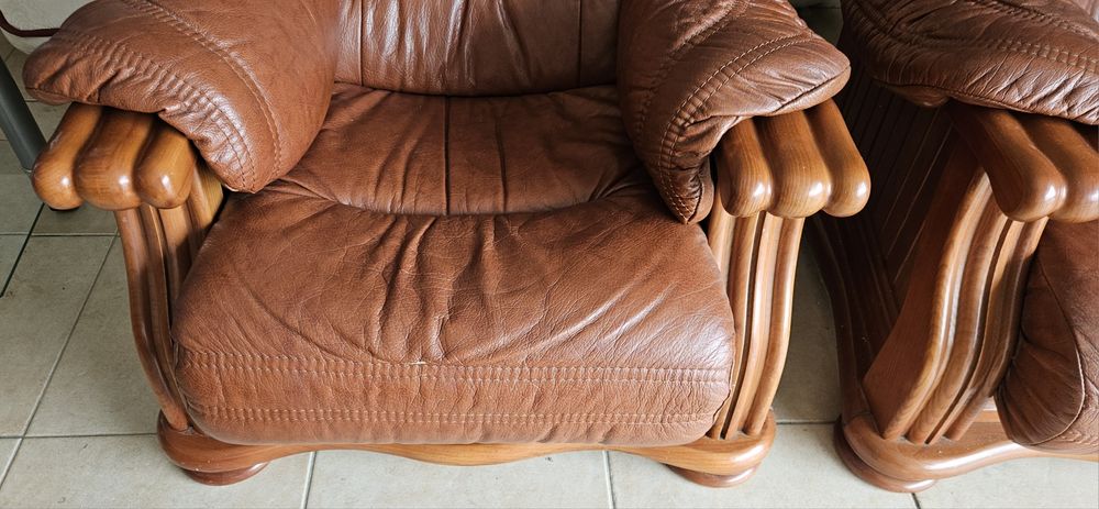 Sofa de pele 3l+1l+1l