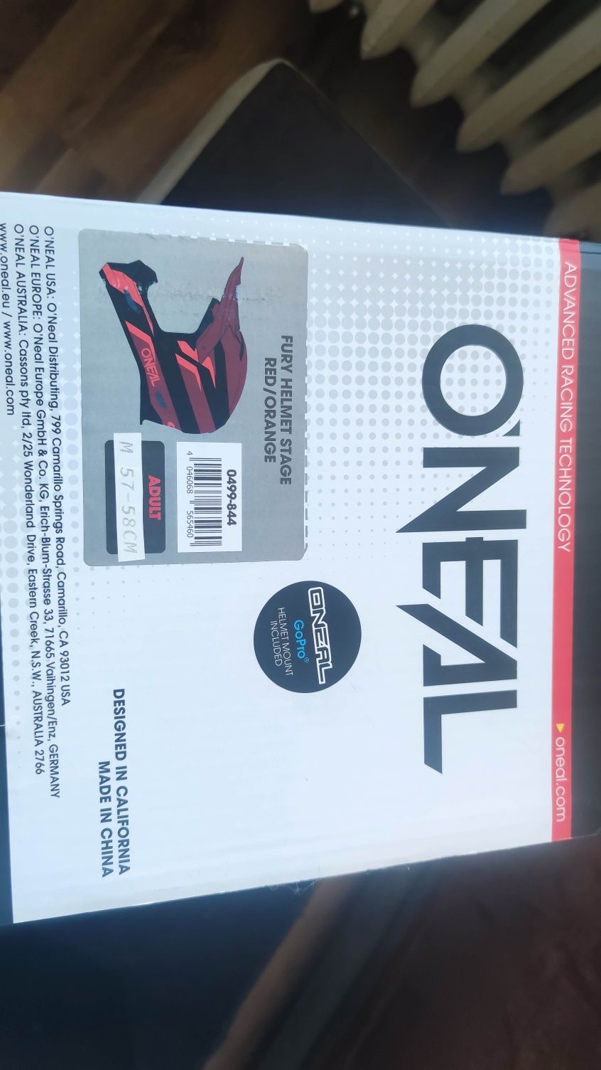 Kask MTB O'NEAL Fury Helmet Stage red/Orange