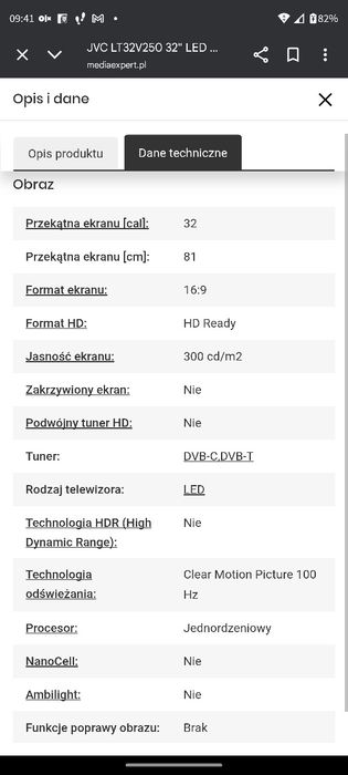 Telewizor JVC LT32V250 32" LED