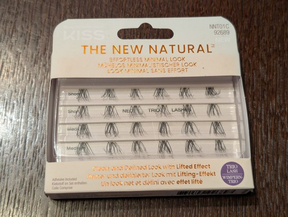 KISS Sztuczne Rzęsy kępki The New Natural - Neo Trio Lashes + klej 1g