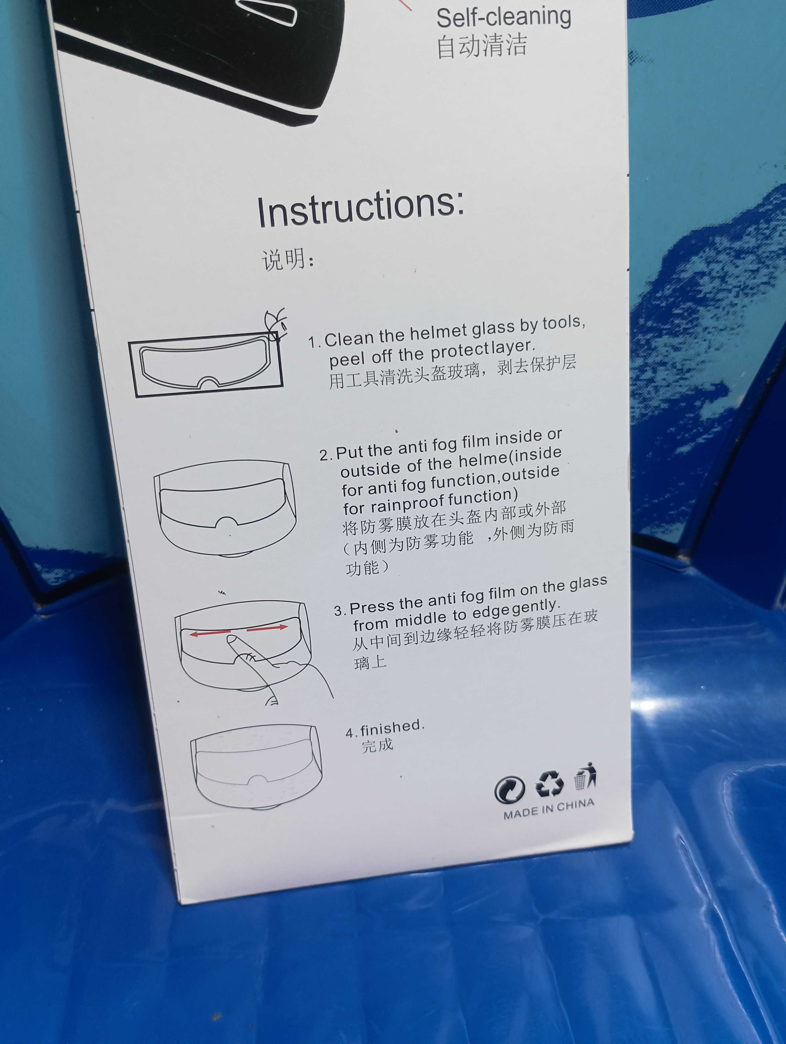 Película Anti Chuva para Capacete de Moto