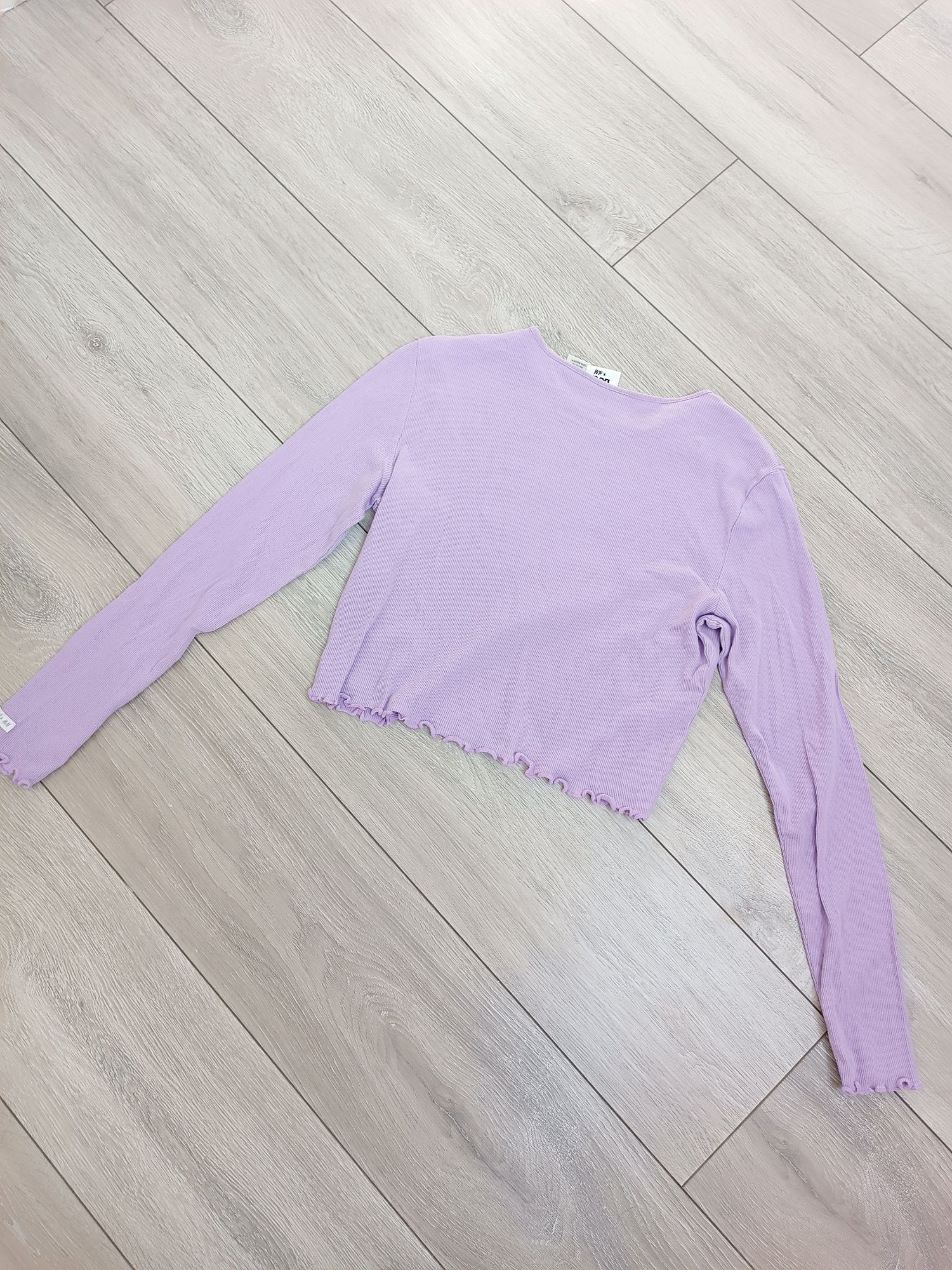 Bluzka damska S M prążkowana krótka crop top z długim rękawem Lee