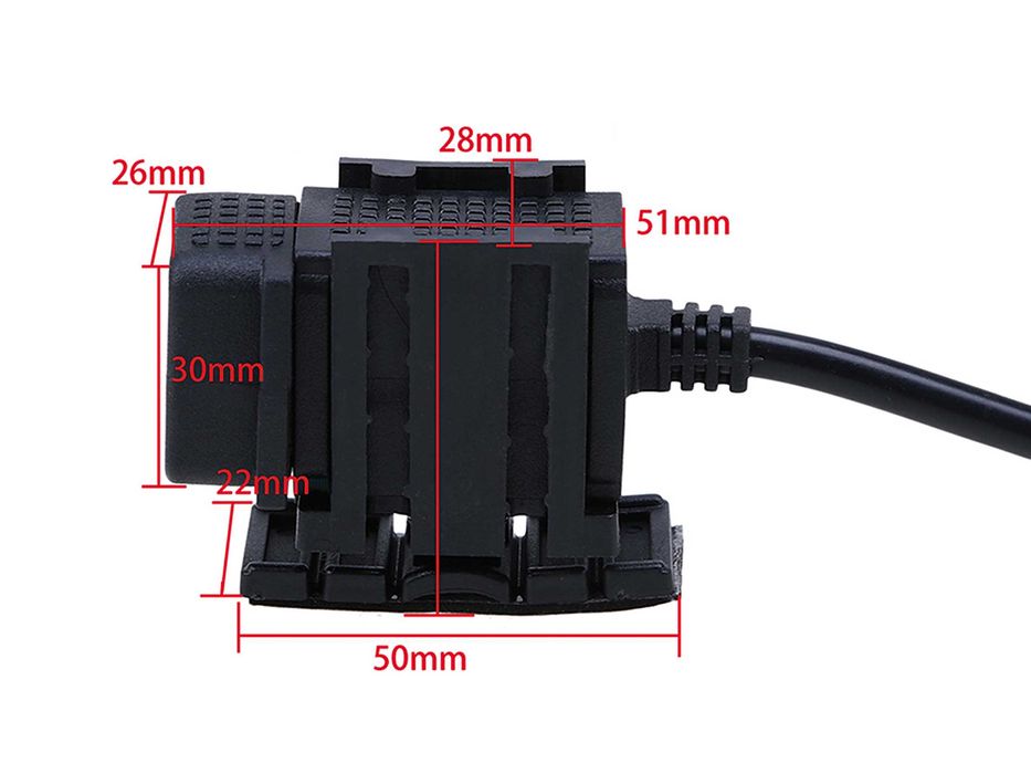 Carregador USB Telemóveis, GPS, MP4 para motos, 2 portas USB