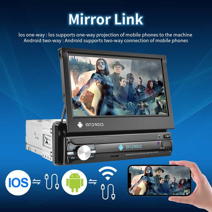 Radio 1din  ecrã 7 bluetooth FM mp5 USB mirror link