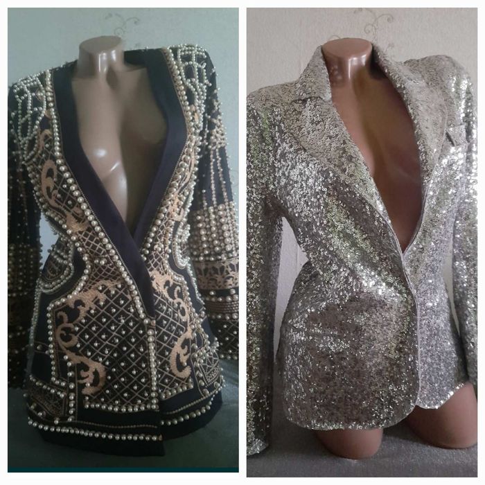 Пиджак в паетку,черный