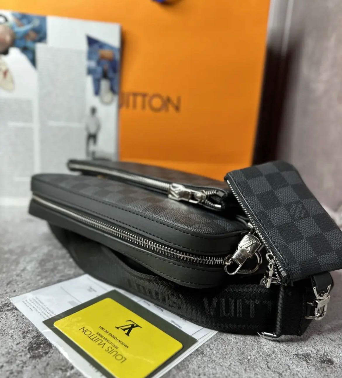 Saszetki męski listonoszka Louis Vuitton, Gucci monogram LV Premium