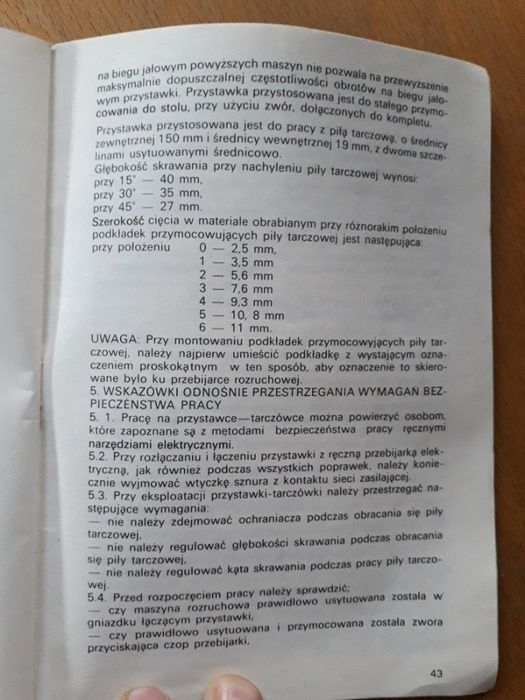 Przystawka do wiertarki - piła tarczówka, z instrukcją