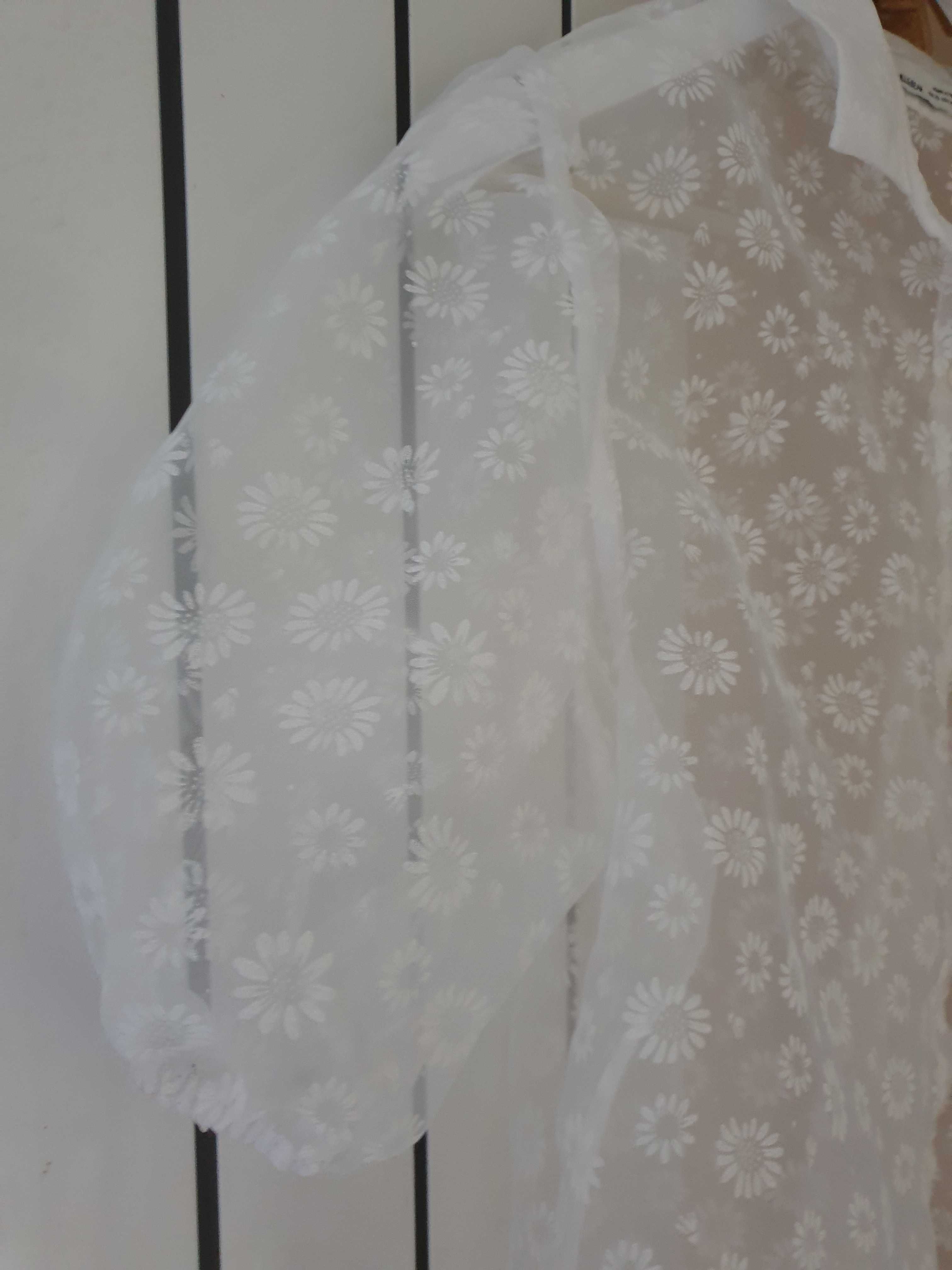 Biała przezroczysta koszula oversize Pull&Bear r. XL