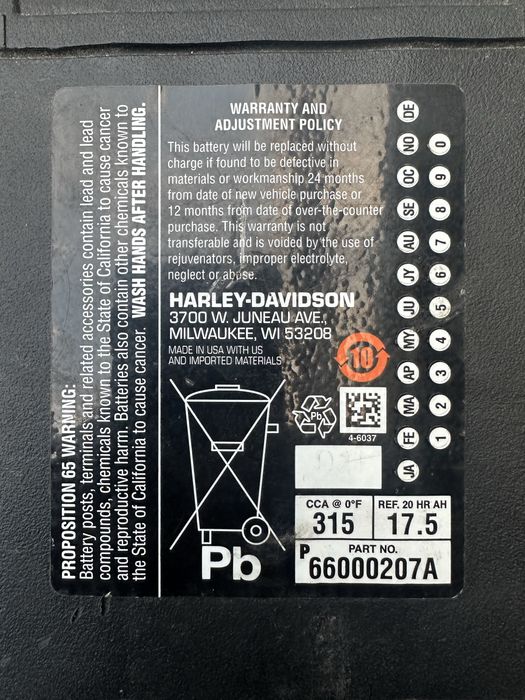 Акамулятор Harley Davidson