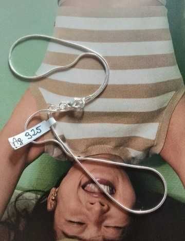 nowy srebrny łańcuszek 925 próba żmijka wężyk 45 cm długości 1 mm szer