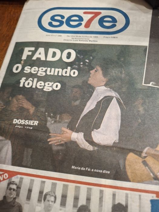 Jornal O Sete ano 1985 Maria da Fe fado o segundo fôlego