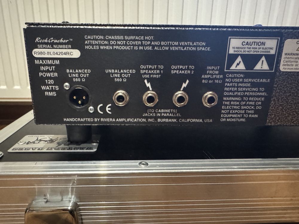 Rivera Rockcrusher attenuator load box z dedykowanym casem