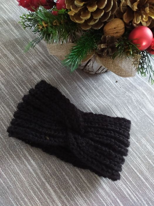 Opaska na głowę na uszy czapka zimowa handmade