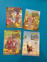 Colecção de 4 Cadernos Escolares do Willy Fog Anos 80 Novos