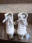 Patins  OXELO 4 Rodas QUAD 100 Criança Branco Holográfico